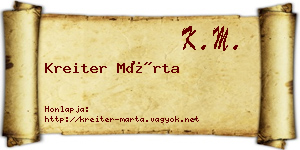 Kreiter Márta névjegykártya